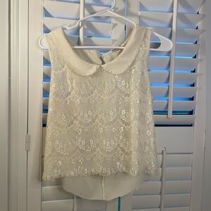 Gorgeous cream lace collared top